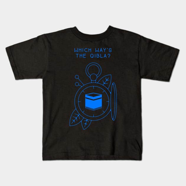 Which Way's The Qibla? Night Blue Kids T-Shirt by submissiondesigns